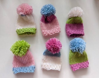 6 Eierwärmer Eiermützen  pastell bunt gestrickt