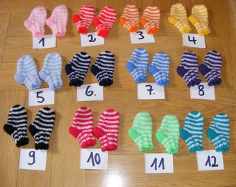 Babysocken  Ringelsocken Stricksocken handgestrickt Größe wählen