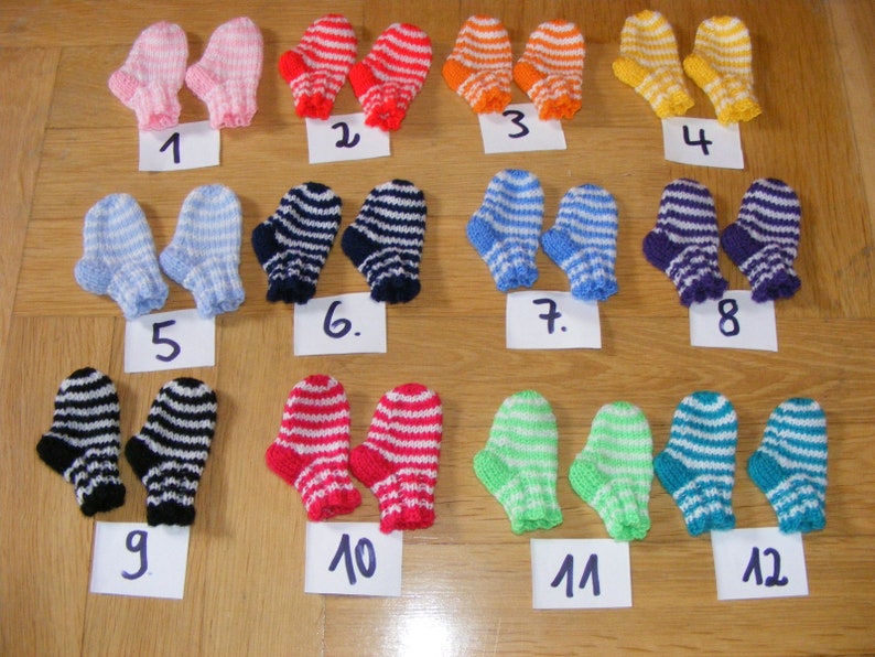 Baby socks striped socks knitted socks hand knitted choose size image 1