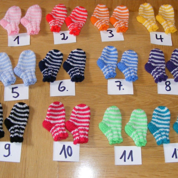 mini chaussettes tricotées à la main chaussettes déco chaussettes de poupée couleur et taille sélectionnables