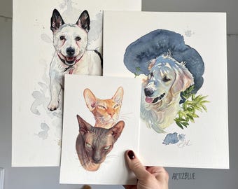Custom Watercolour Pet Portrait