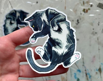 Tuxedo cat Vinyl Sticker