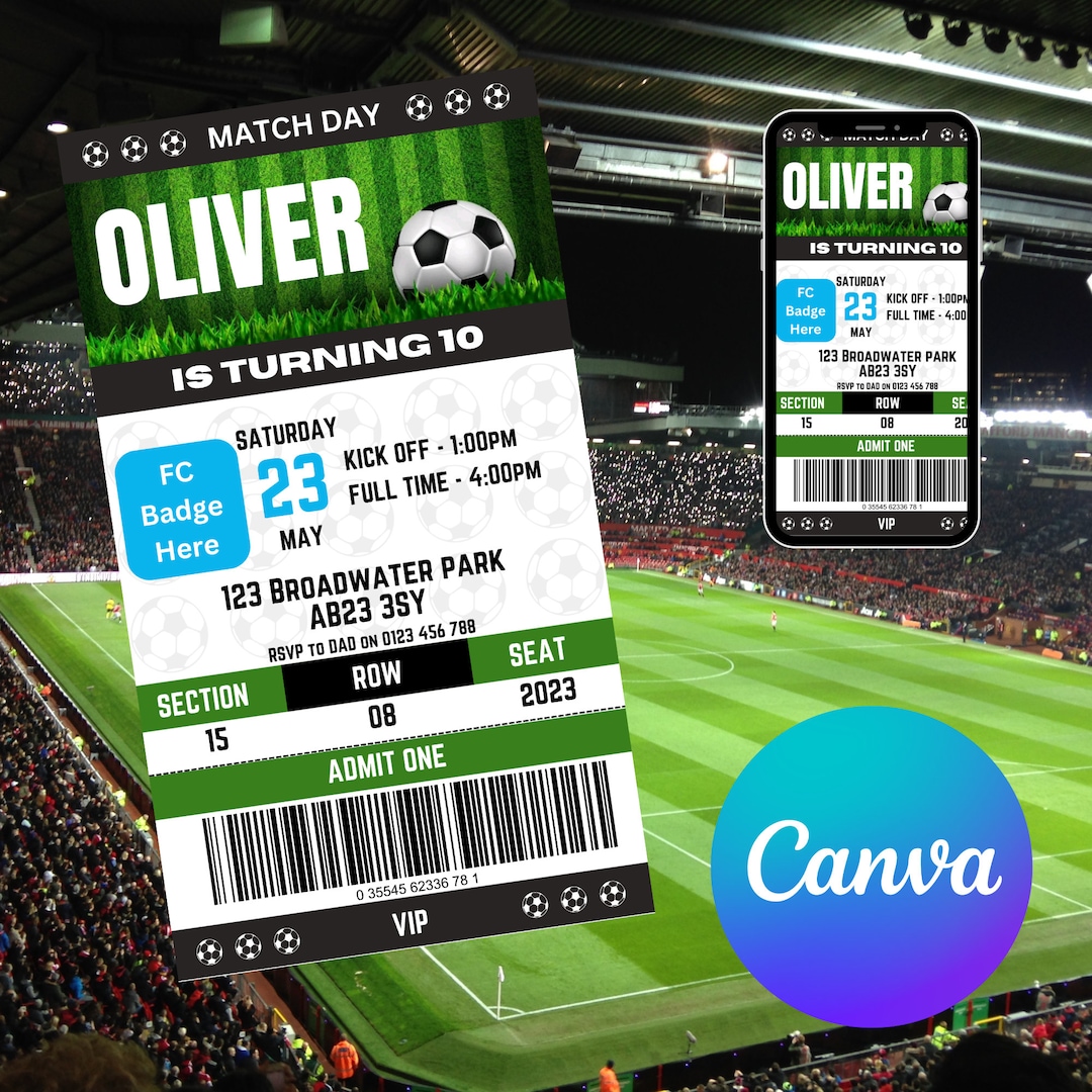 NEWCASTLE FC PARTY Invitation Football Party Invitation Kids Soccer