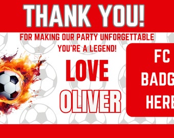 Arsenal Football Thank You Treat Box Label (Digital Editable SVG)