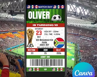 South Africa Football Invitation Editable Template, England Soccer Party Invitation, Digital Download Birthday Invite