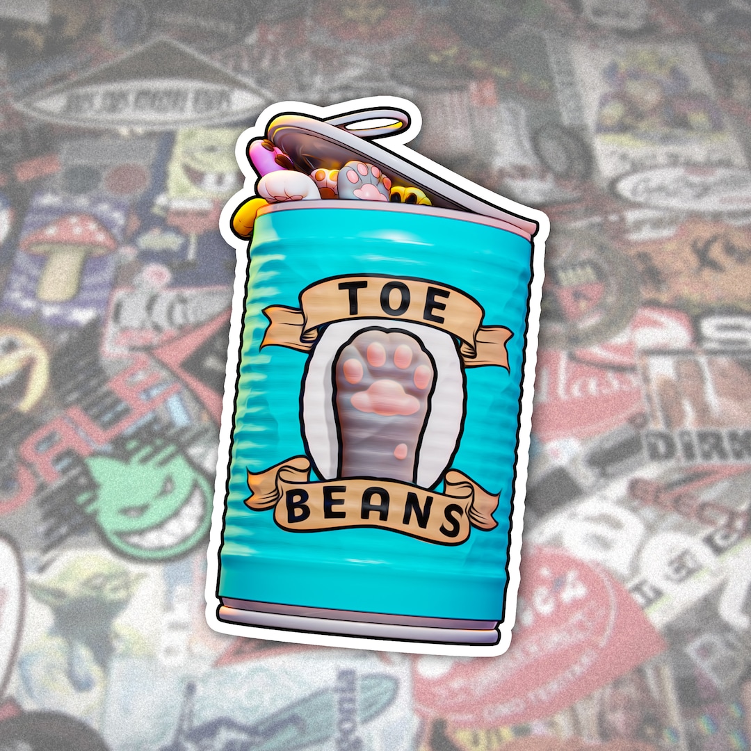 Can-o-toe Beans Sticker | Funny Cat Paw Sticker - Etsy