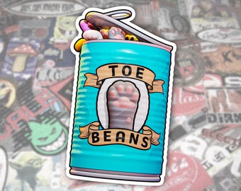 Can-o-Toe Beans Sticker | Funny Cat Paw Sticker