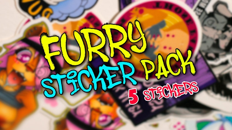 Furry Sticker Pack | 5 Stickers | Yiff Stickers | Cartoon Stickers 