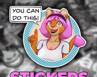 Furry Motivational Lioness Stickers