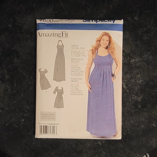 Simplicity 1800 Pattern, Amazing Fit Collection, Womens Dress Pattern, 1800 Simplicity, Simplicity Dress Pattern, 1800 Dress Pattern, FF