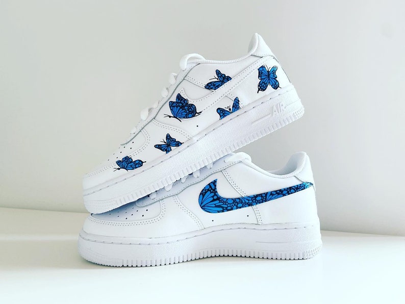 Air force 1 Butterflies / Nike Blue Butterflies / Custom af1 / Hand Painted  Sneakers انواع زيت الزيتون