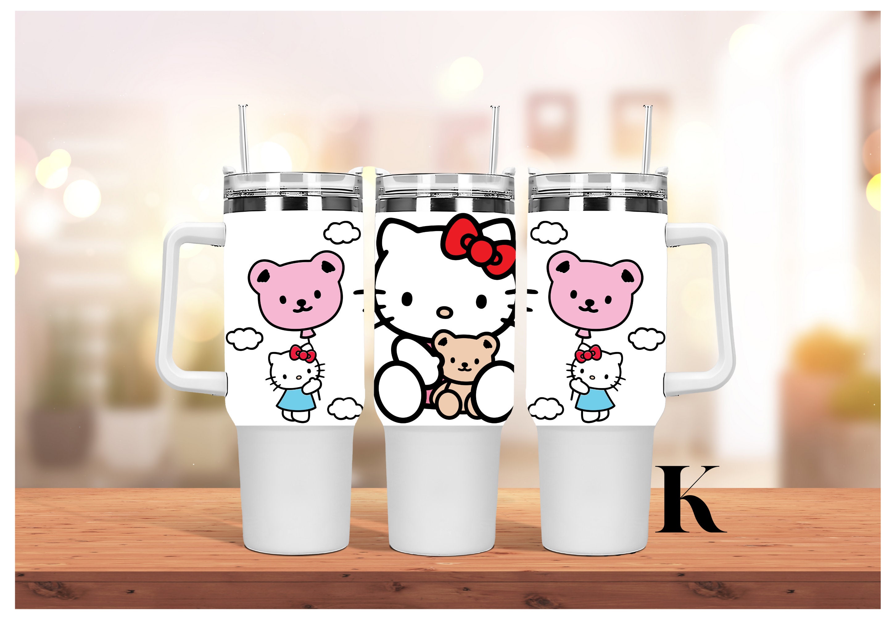 Custom 40 oz Tumbler Cartoon Kawaii Hello Kitty, Pink Kitty, Pink Cat  Tumbler 40, Mercari in 2023