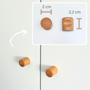 Colourful furniture knob made of wood and rattan *light blue" / furniture handle for children's room