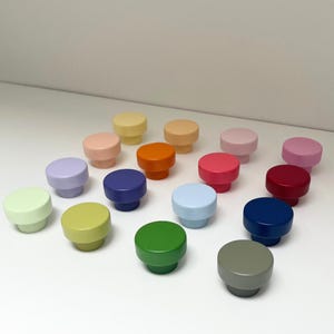 Round furniture knob made of wood / furniture handle for children's room