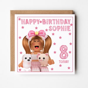 Roblox Adopt me inspired Birthday Card | Customisable Personalisable |