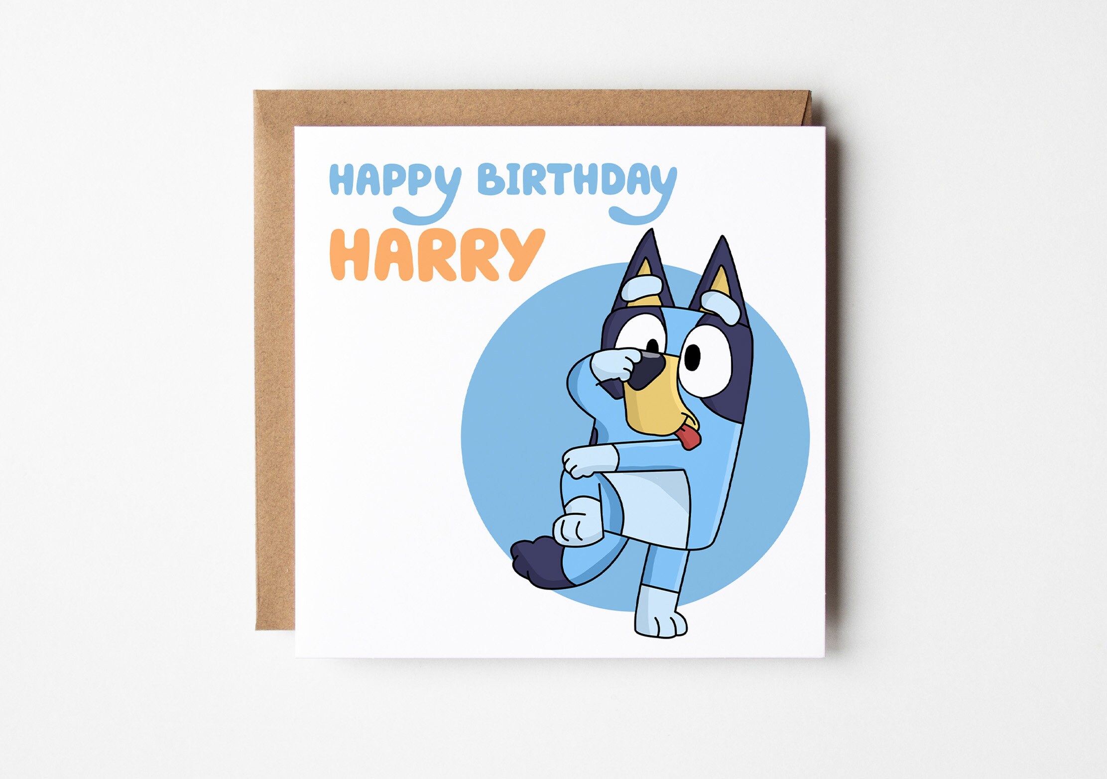 Bluey Inspired Birthday Card Customisable Birthday Card Etsy UK