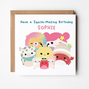 Squishmallow Birthday Card | Personalised Birthday | For Girls | For Boys