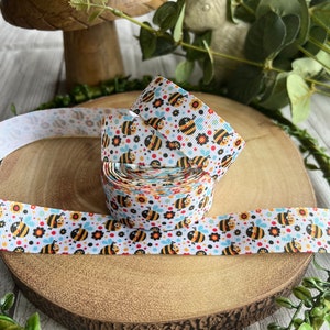 Beautiful Bright Coloured Bee Grosgrain Ribbon, Cute Bee Ribbon, Bee Themed, I Love Bees, Bee Ribbon for Crafting, Ribbon for Decorating