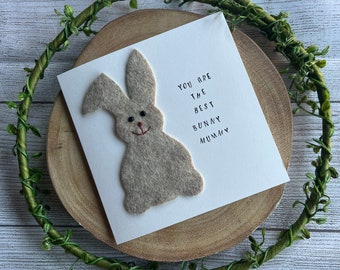 Handmade ‘You Are The Best Bunny Mummy' Card,  Bunny Mummy Card, Handmade Rabbit Greeting Card, Quirky Card Ideas, Card For A Bunny Mummy,