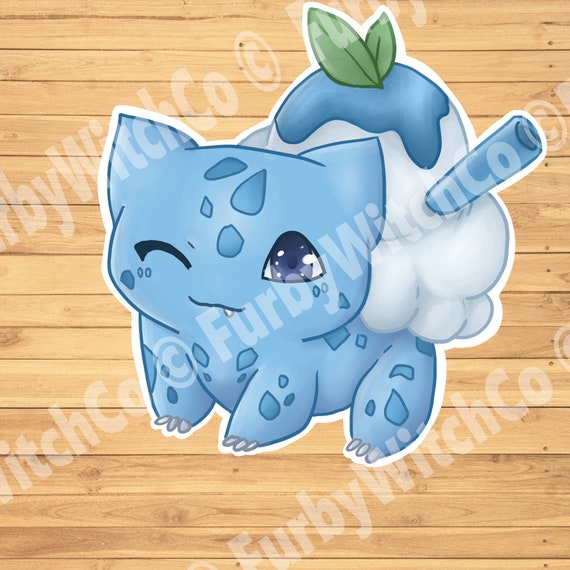 Icecream Bulbasaur Fullcolor Sticker Vinyl Sticker Etsy