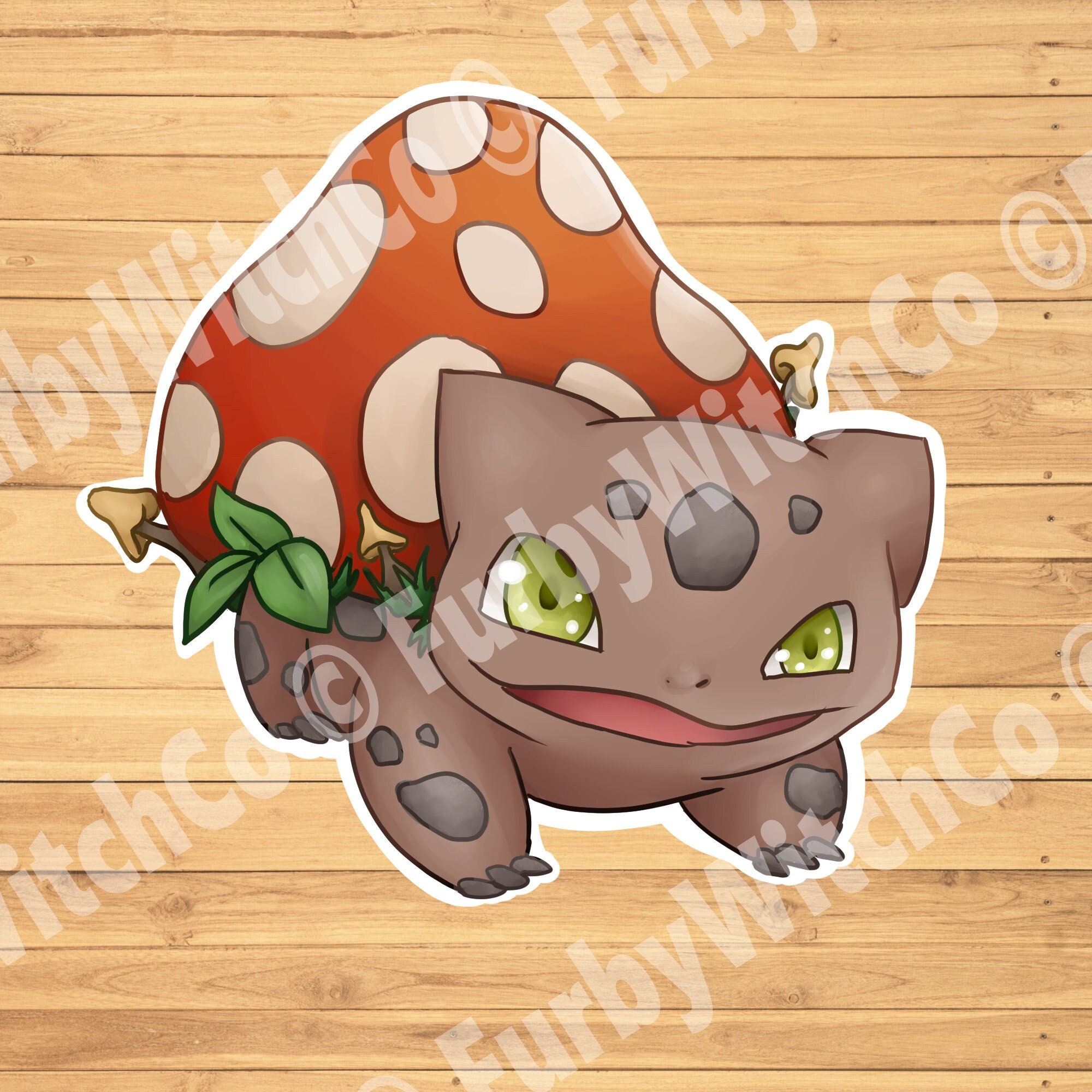 Mushroom Bulbasaur - Full-color Sticker | Vinyl Sticker | Pokemon ...