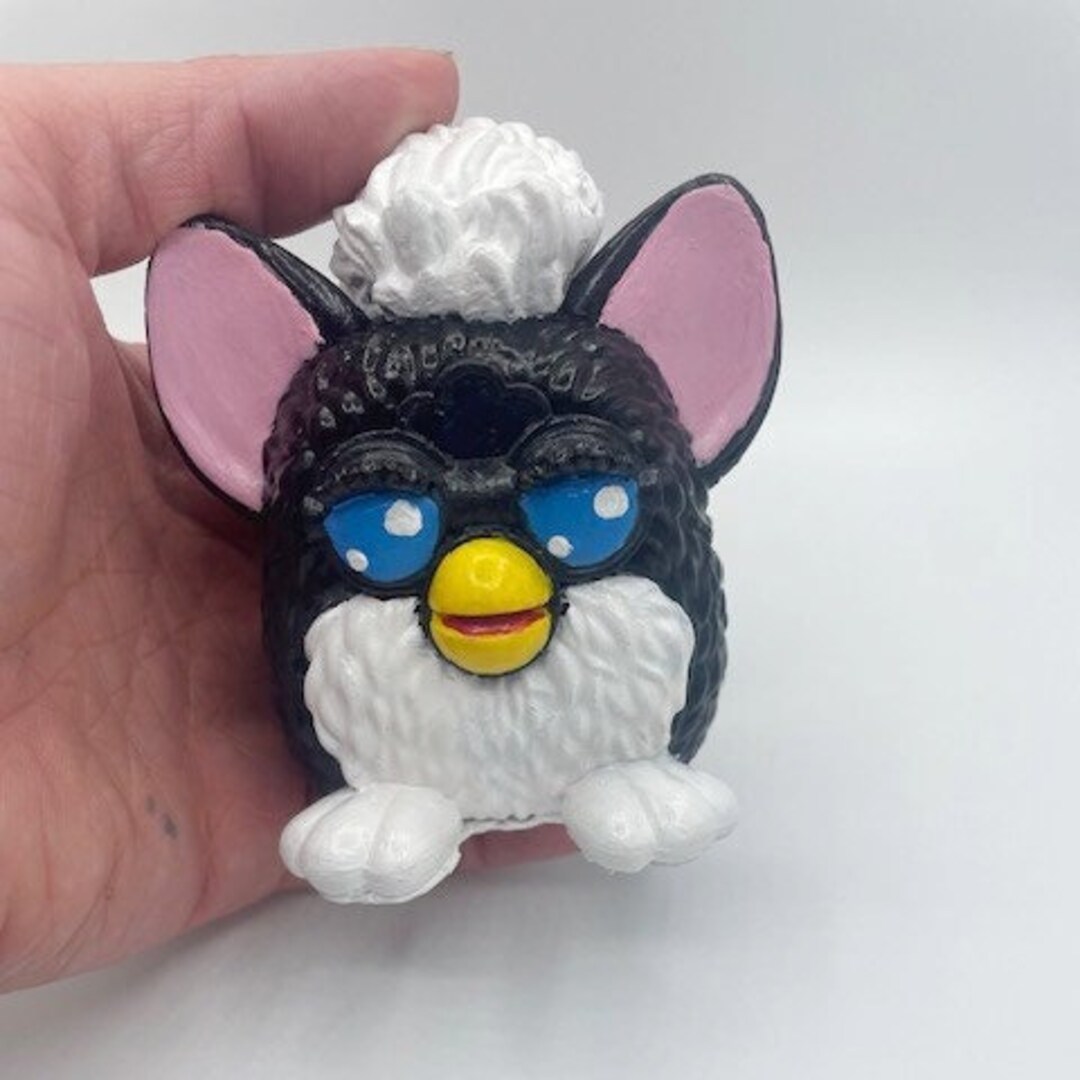 Black and White Furby Sculpture Model Figurine Figure 1998 Etsy