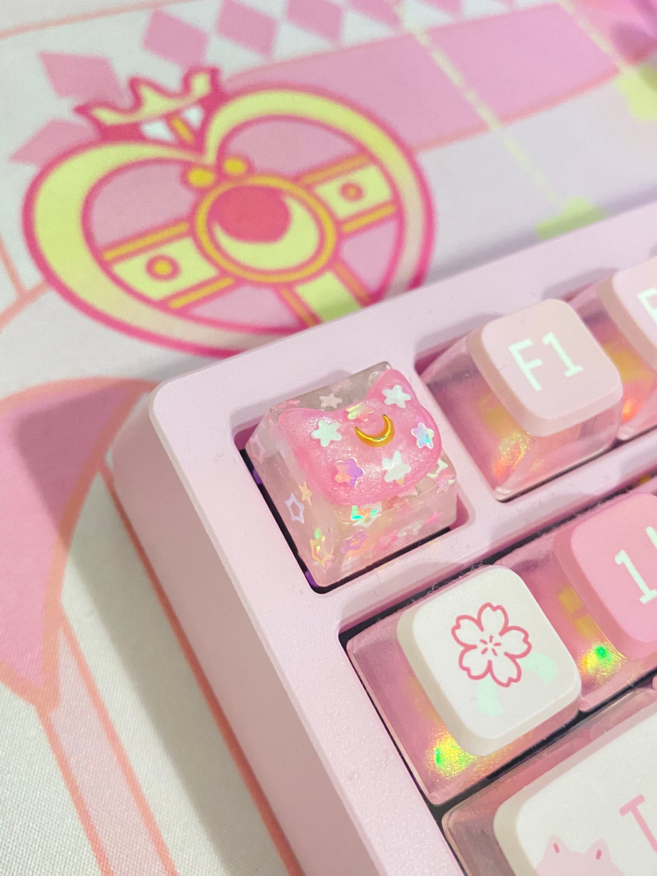 celestial kitty | loona | stella | handmade | artisan keycap | resin keycap | esc keycap