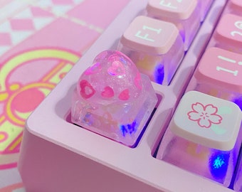 valentine&#39;s heart keycap | handmade | resin keycap | artisan keycap | love | gift |