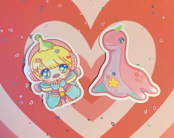 kawaii buddies stickers | apex legends | wattson | nessie | cute holographic stickers