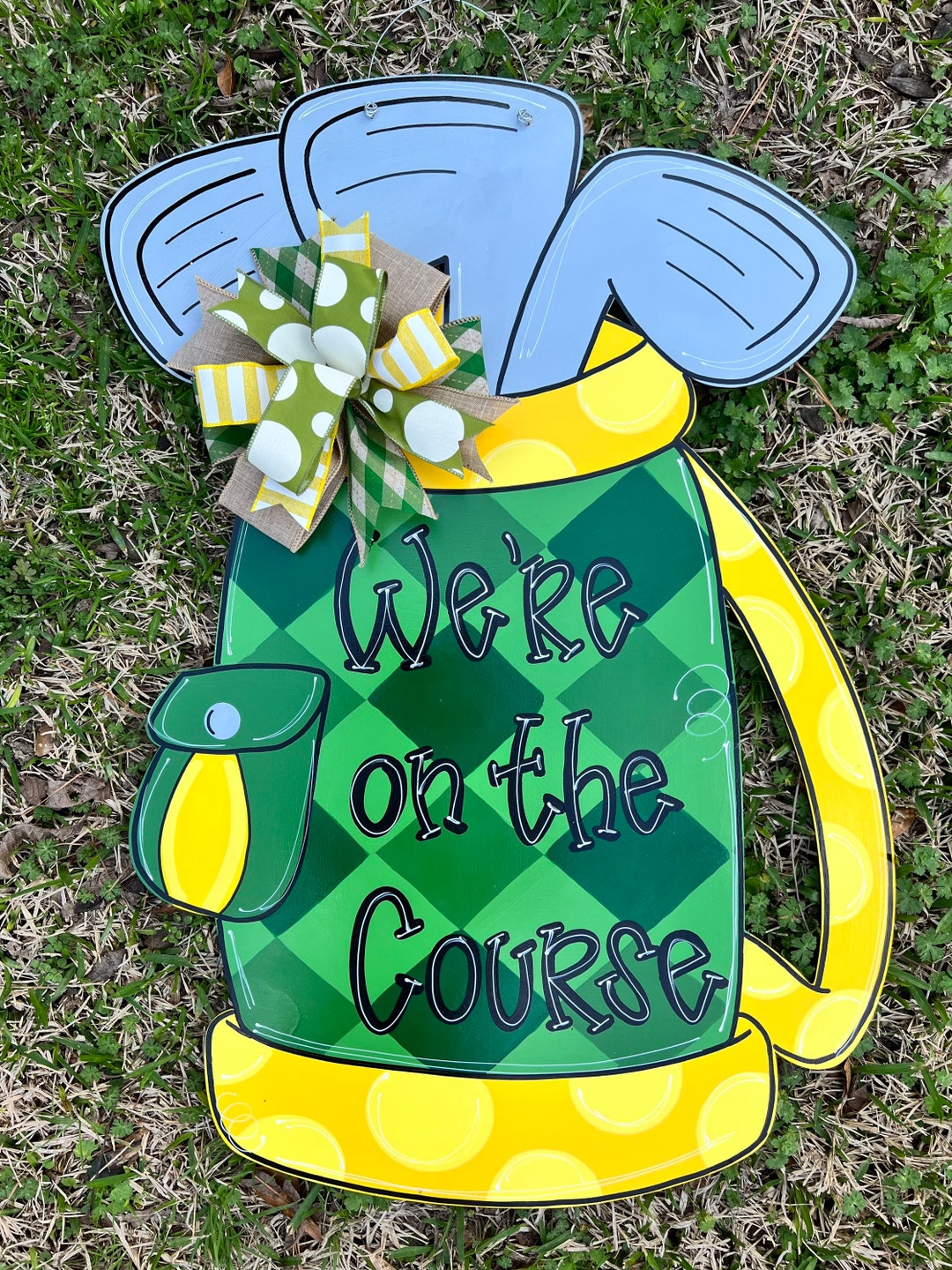 Golf Bag Door Hanger Personalized Door Hanger Golfing Decor Golf Door