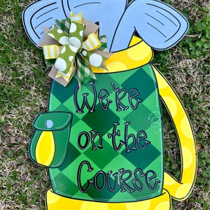 Golf bag Door Hanger - Personalized Door Hanger - Golfing Decor - Golf Door Hanger - Sport Sign - Sport Decor