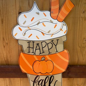 Hello Fall Latte Door Hanger