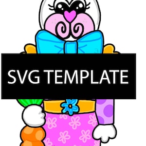 Plantilla SVG para colgar en la puerta con forma de conejito y cascanueces