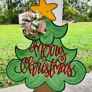 Merry Christmas tree door hanger