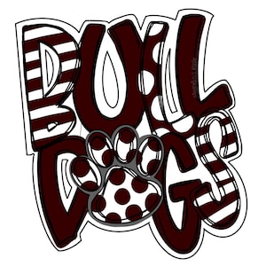 Modello di appendino per porta della scuola Bulldogs