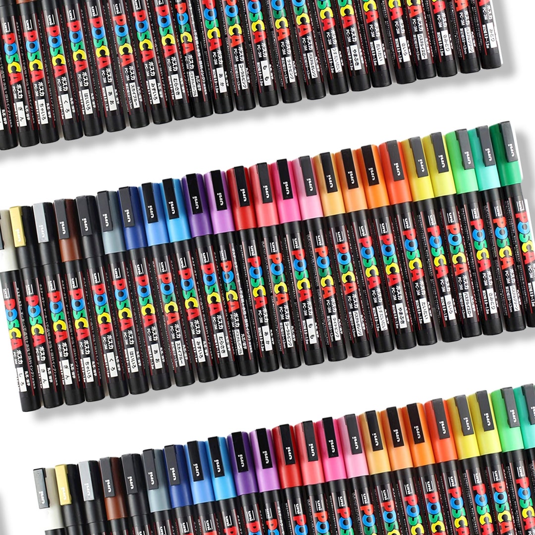 Posca PC-3M Verfpennen, tekenpennen - 0,9-1,3 mm – Grijstinten, set van 4 pennen in portemonnee