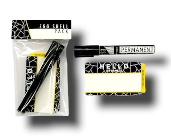 Eggshell marker packs permanent stickers