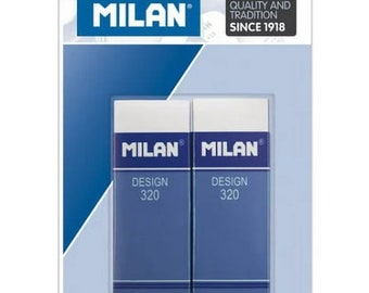 Milan Design 320 PVC Plastic Eraser 2 Pack