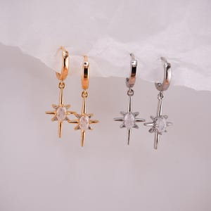 Starburst Creolen – Gold & Silber Zirkonia Schmuck