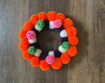 12” Little Monsters Pom Pom Wreath