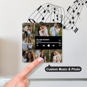 Personalized Music Fridge Magnet, Plays Custom Music Fridge Magnet, Couple Gifts with Photo, Home Decor, Best Gift for Boyfriend, Girlfriend