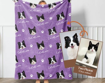 Custom Pet Photo Blanket With Name,Dog Face Blanket, Personalized Pet Blanket, Bedding For Pets, Pet Blanket With Pictures, Custom Pet Gift
