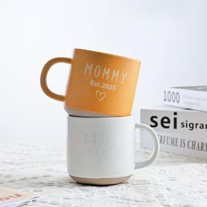 Custom Mommy and Daddy Est. Mugs, New Parents Gift First Time Mom and Dad Coffee Mug, Ceramic Mug Baby Shower Gift, Gift for New Mom and Dad