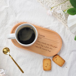 Regalo para tu mejor amigo, bandeja de madera con nombre personalizado y definición, bandeja de madera grabada para servir, bandeja de café grabada, la mejor idea de regalo, regalos de cumpleaños