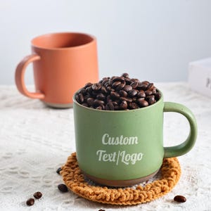 Custom Ceramic Mug, Engraved Logo Coffee Mug, Tea Cup, Ceramic Mug, Personalize Mug with Company Logo, Engraved Logo Mug, Employee Gifts