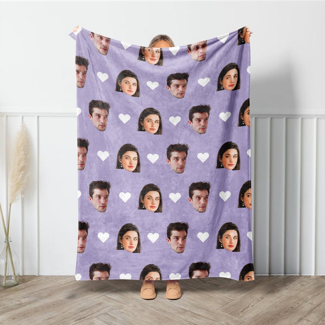 Couple Custom Blanket,custom Blanket With Face, Couple Blanket With