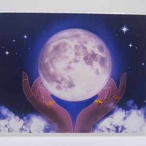 Lanzamiento de hechizos de bruja, Impresión de póster mágico, Cielo nublado estrellado, Estética del cielo celestial, Bonita decoración de habitación, Bonitas ideas de regalo, Luna llena