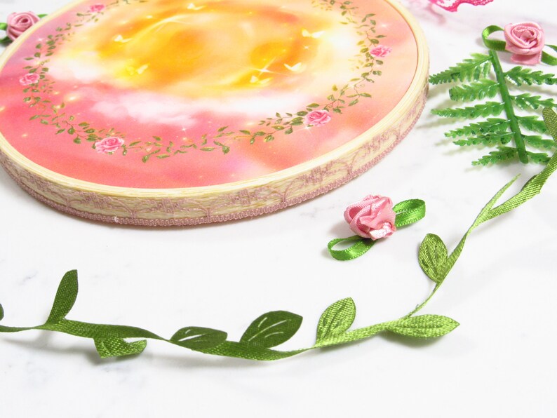Lovely Embrace ~ Lovecore Pastel Sun - Embroidery Hoop Print | Romantic Wall Art, Cute Room Decor, Whimsical Scenery, Dreamcore Aesthetic image 8
