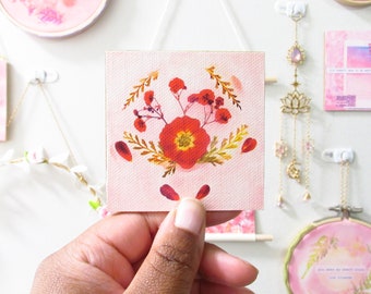 Cute Pink Mini Art Prints | Floral Illustrations, Fairycore, Wall Collage Kit, Y2K Style, Aesthetic Room Decor, Lovecore, Valentines Gifts