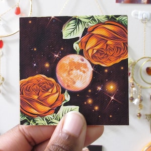 Dark Academia Celestial Mini Prints / Libra Zodiac Illustration, Arte floral de la pared, Cielo nocturno oscuro, Luis Falero, Decoración estética de la habitación
